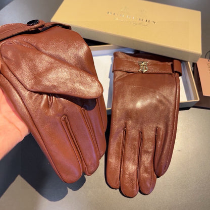 burber leather gloves