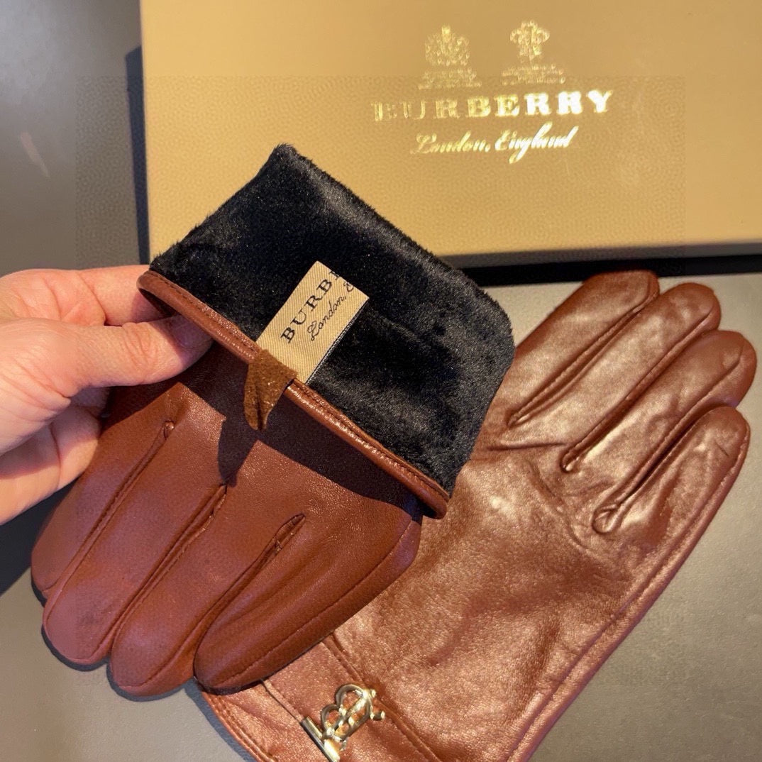 burber leather gloves