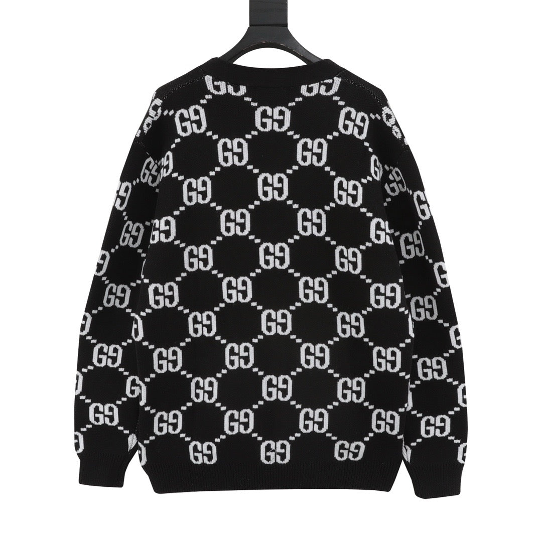 gucc Jacquard Cardigan Sweater