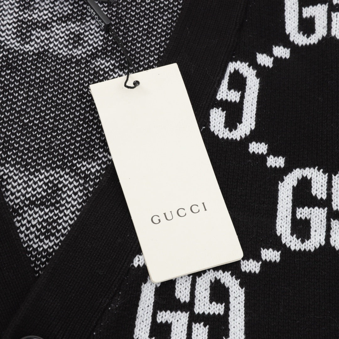 gucc Jacquard Cardigan Sweater