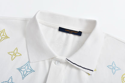 1V 2025new rhinestone polo