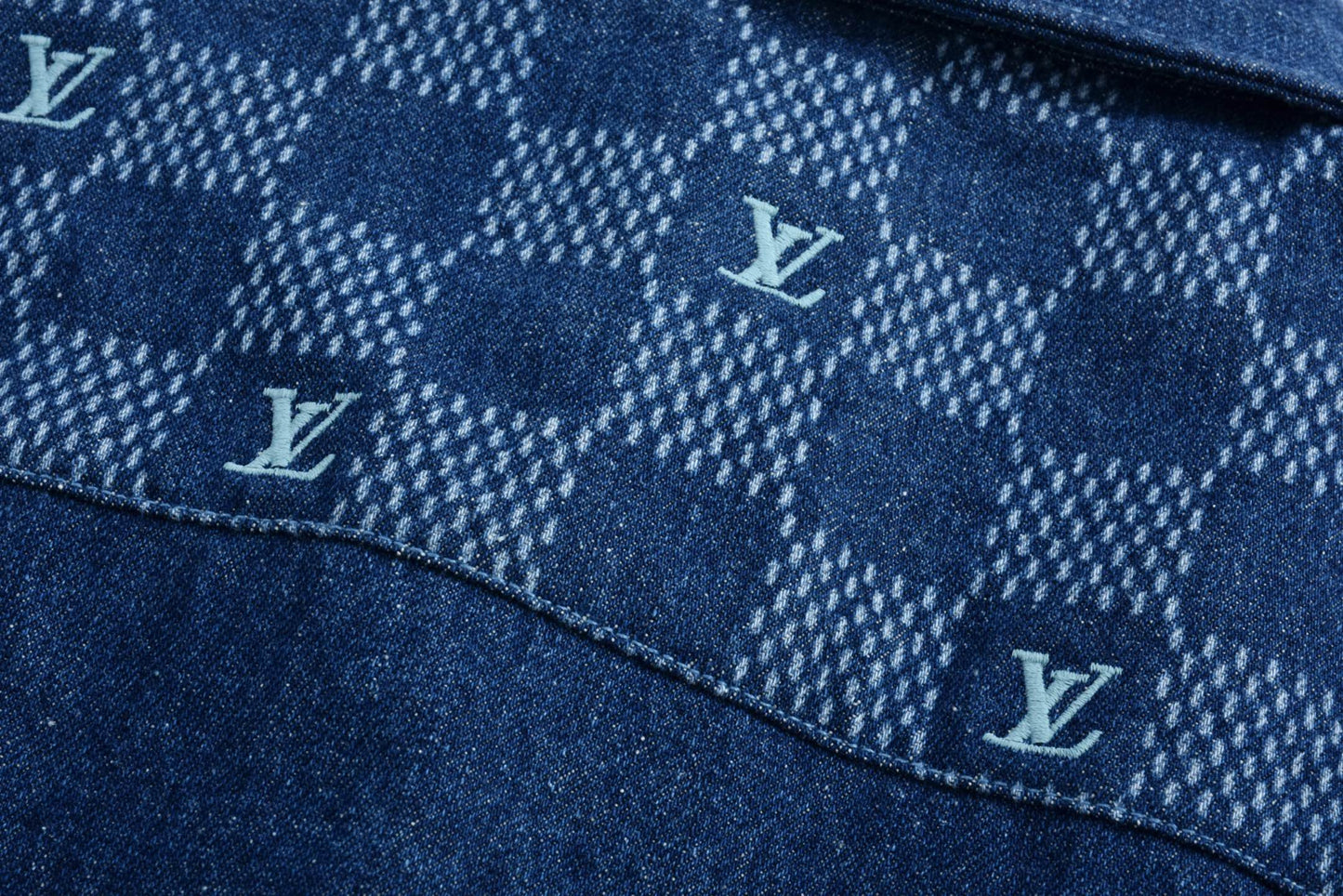 1V monogram multi flags denim shirt