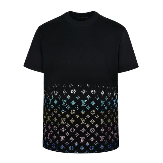 1V 2025new rhinestone t-shirt